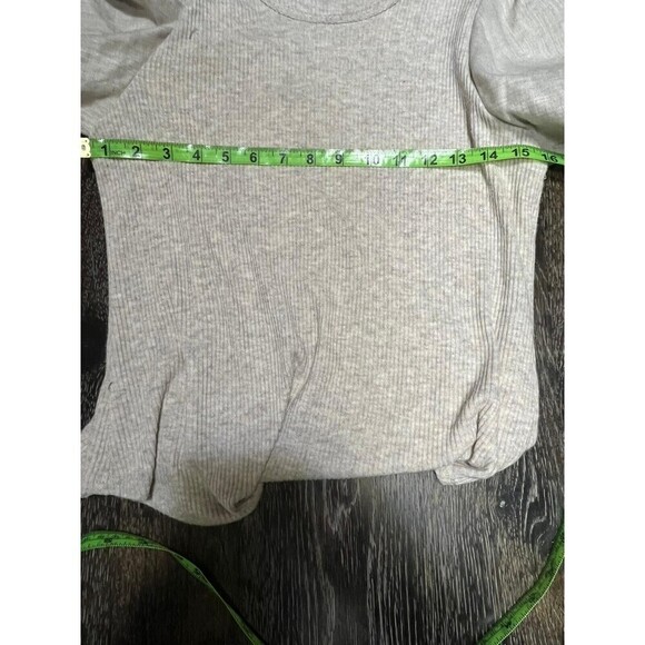 KAREN KANE 100% Linen Short Bell Sleeve Soft Blouse Top Sz M Beige - Picture 5 of 8